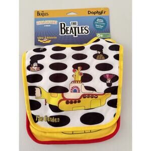NEW Beatles Bibs Daphyls 2 Pack Yellow Submarine Super Soft NWT